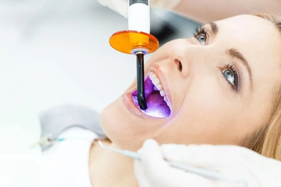 Dentist in Plantation Patient whitening teeth at dentist